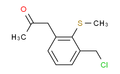 CAS No. 1806547-42-1, 1-(3-(Chloromethyl)-2-(methylthio)phenyl)propan-2-one
