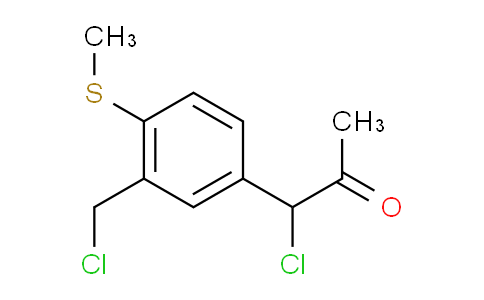 CAS No. 1804274-43-8, 1-Chloro-1-(3-(chloromethyl)-4-(methylthio)phenyl)propan-2-one