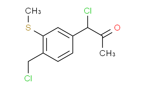 CAS No. 1806526-80-6, 1-Chloro-1-(4-(chloromethyl)-3-(methylthio)phenyl)propan-2-one