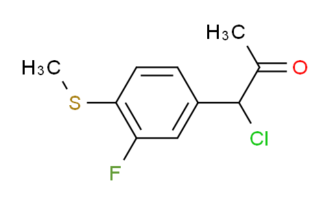 CAS No. 1806681-21-9, 1-Chloro-1-(3-fluoro-4-(methylthio)phenyl)propan-2-one