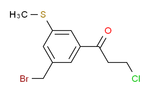 CAS No. 1803750-77-7, 1-(3-(Bromomethyl)-5-(methylthio)phenyl)-3-chloropropan-1-one