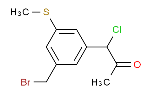 CAS No. 1806286-59-8, 1-(3-(Bromomethyl)-5-(methylthio)phenyl)-1-chloropropan-2-one
