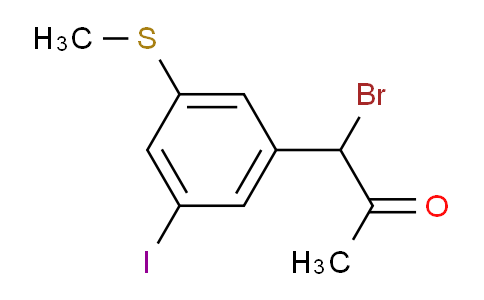 CAS No. 1805713-50-1, 1-Bromo-1-(3-iodo-5-(methylthio)phenyl)propan-2-one