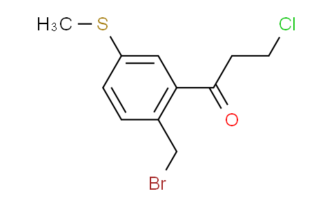 CAS No. 1805873-34-0, 1-(2-(Bromomethyl)-5-(methylthio)phenyl)-3-chloropropan-1-one