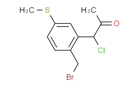 CAS No. 1805695-66-2, 1-(2-(Bromomethyl)-5-(methylthio)phenyl)-1-chloropropan-2-one