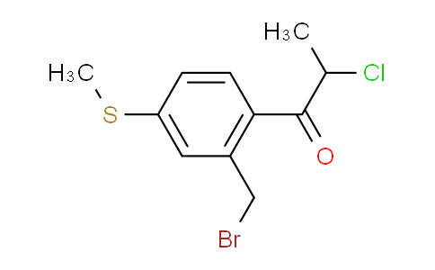 CAS No. 1805873-28-2, 1-(2-(Bromomethyl)-4-(methylthio)phenyl)-2-chloropropan-1-one