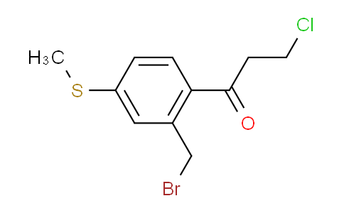 CAS No. 1806343-16-7, 1-(2-(Bromomethyl)-4-(methylthio)phenyl)-3-chloropropan-1-one