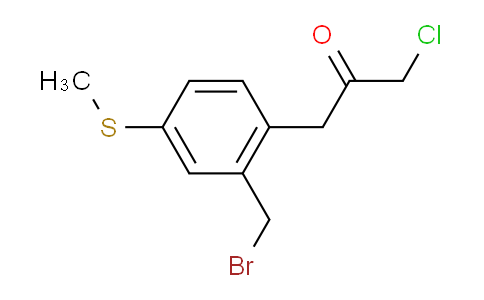 CAS No. 1804135-64-5, 1-(2-(Bromomethyl)-4-(methylthio)phenyl)-3-chloropropan-2-one