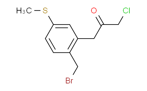 CAS No. 1803751-07-6, 1-(2-(Bromomethyl)-5-(methylthio)phenyl)-3-chloropropan-2-one