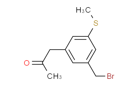 CAS No. 1804269-59-7, 1-(3-(Bromomethyl)-5-(methylthio)phenyl)propan-2-one