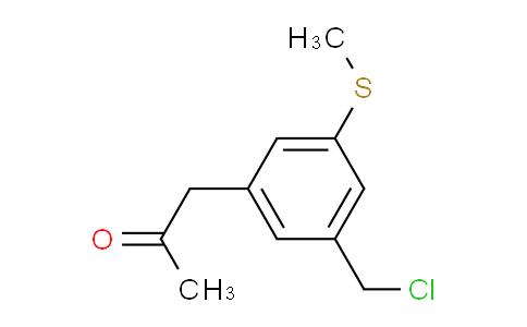 CAS No. 1806480-35-2, 1-(3-(Chloromethyl)-5-(methylthio)phenyl)propan-2-one
