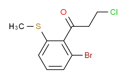 CAS No. 1806445-72-6, 1-(2-Bromo-6-(methylthio)phenyl)-3-chloropropan-1-one