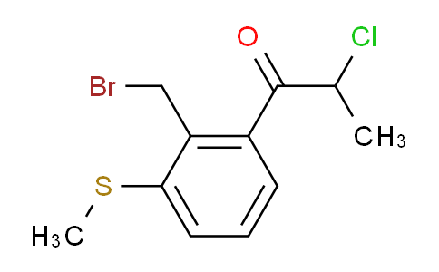 CAS No. 1805846-98-3, 1-(2-(Bromomethyl)-3-(methylthio)phenyl)-2-chloropropan-1-one