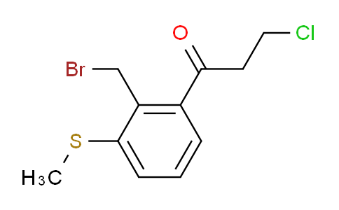CAS No. 1806426-92-5, 1-(2-(Bromomethyl)-3-(methylthio)phenyl)-3-chloropropan-1-one