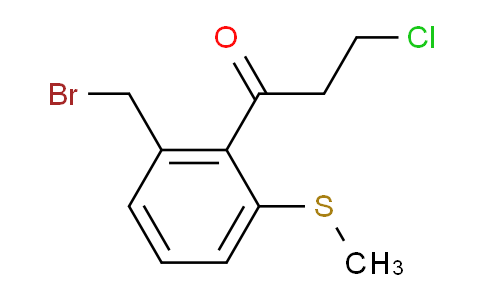 CAS No. 1806286-07-6, 1-(2-(Bromomethyl)-6-(methylthio)phenyl)-3-chloropropan-1-one