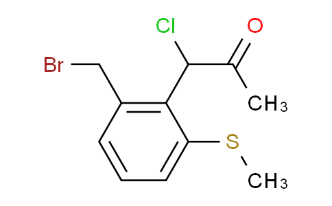 CAS No. 1803751-02-1, 1-(2-(Bromomethyl)-6-(methylthio)phenyl)-1-chloropropan-2-one
