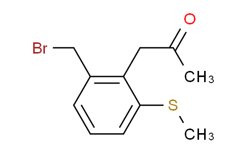 CAS No. 1804231-30-8, 1-(2-(Bromomethyl)-6-(methylthio)phenyl)propan-2-one
