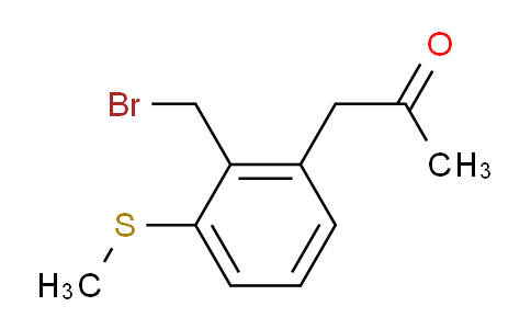 CAS No. 1806286-18-9, 1-(2-(Bromomethyl)-3-(methylthio)phenyl)propan-2-one