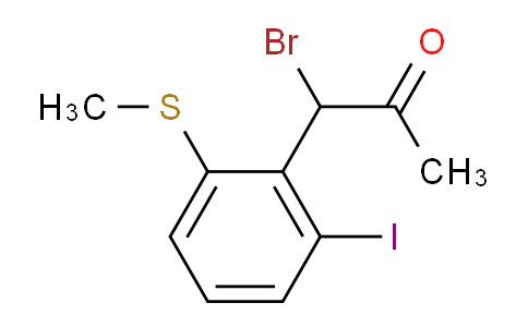 CAS No. 1806494-67-6, 1-Bromo-1-(2-iodo-6-(methylthio)phenyl)propan-2-one