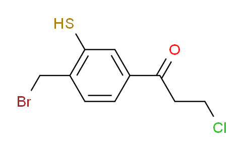 CAS No. 1806543-47-4, 1-(4-(Bromomethyl)-3-mercaptophenyl)-3-chloropropan-1-one