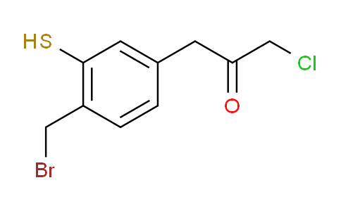 CAS No. 1804228-85-0, 1-(4-(Bromomethyl)-3-mercaptophenyl)-3-chloropropan-2-one