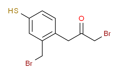 CAS No. 1804237-68-0, 1-Bromo-3-(2-(bromomethyl)-4-mercaptophenyl)propan-2-one