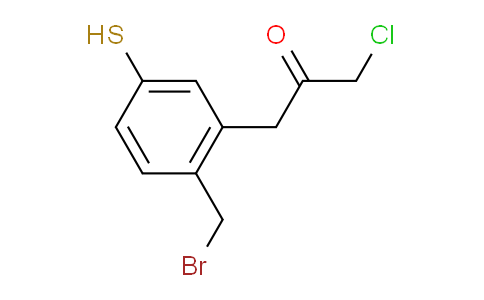 CAS No. 1804228-81-6, 1-(2-(Bromomethyl)-5-mercaptophenyl)-3-chloropropan-2-one