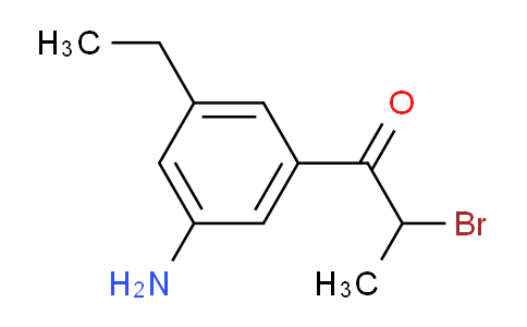 CAS No. 1803878-07-0, 1-(3-Amino-5-ethylphenyl)-2-bromopropan-1-one