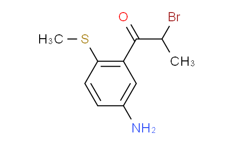 CAS No. 1803845-10-4, 1-(5-Amino-2-(methylthio)phenyl)-2-bromopropan-1-one