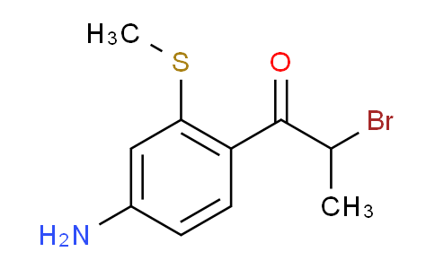 CAS No. 1806576-23-7, 1-(4-Amino-2-(methylthio)phenyl)-2-bromopropan-1-one