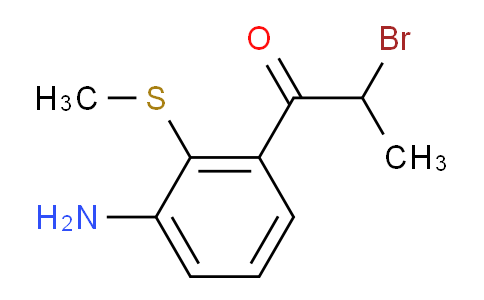 CAS No. 1803858-66-3, 1-(3-Amino-2-(methylthio)phenyl)-2-bromopropan-1-one