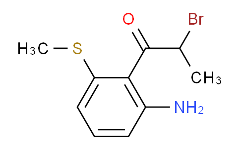 CAS No. 1806294-48-3, 1-(2-Amino-6-(methylthio)phenyl)-2-bromopropan-1-one