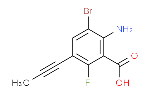 CAS No. 2567238-86-0, 2-amino-3-bromo-6-fluoro-5-(prop-1-yn-1-yl)benzoic acid