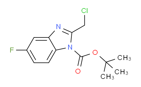 CAS No. 1002750-44-8, tert-butyl 2-(chloromethyl)-5-fluoro-1H-benzo[d]imidazole-1-carboxylate