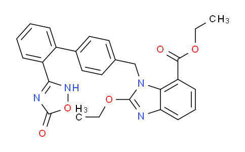CAS No. 1403474-70-3, ethyl 2-ethoxy-1-((2'-(5-oxo-2,5-dihydro-1,2,4-oxadiazol-3-yl)-[1,1'-biphenyl]-4-yl)methyl)-1H-benzo[d]imidazole-7-carboxylate