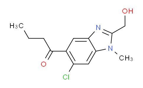 CAS No. 66353-46-6, 1-(6-chloro-2-(hydroxymethyl)-1-methyl-1H-benzo[d]imidazol-5-yl)butan-1-one