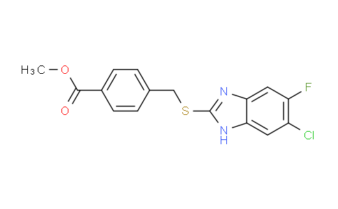 CAS No. 849235-73-0, methyl 4-(((6-chloro-5-fluoro-1H-benzo[d]imidazol-2-yl)thio)methyl)benzoate
