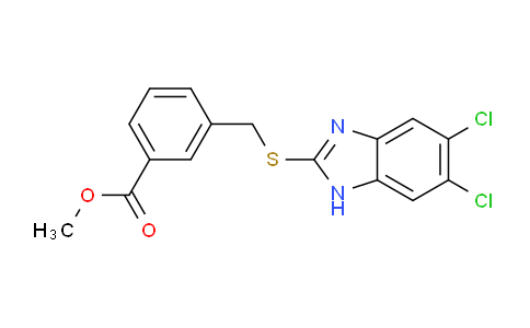 CAS No. 877628-35-8, methyl 3-(((5,6-dichloro-1H-benzo[d]imidazol-2-yl)thio)methyl)benzoate