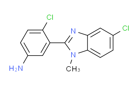 CAS No. 423755-06-0, 4-chloro-3-(5-chloro-1-methyl-1H-benzo[d]imidazol-2-yl)aniline