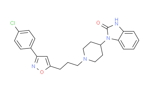 CAS No. 457660-10-5, 1-(1-(3-(3-(4-chlorophenyl)isoxazol-5-yl)propyl)piperidin-4-yl)-1,3-dihydro-2H-benzo[d]imidazol-2-one