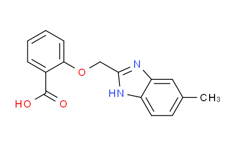 CAS No. 97771-14-7, 2-((5-methyl-1H-benzo[d]imidazol-2-yl)methoxy)benzoic acid