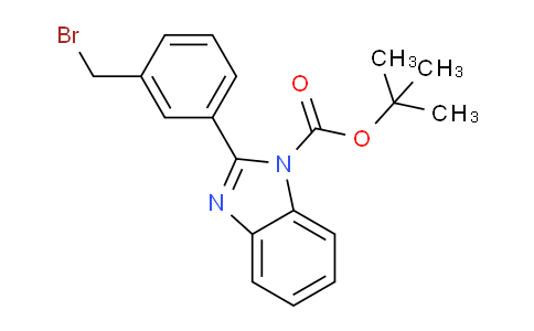 CAS No. 1281987-68-5, tert-butyl 2-(3-(bromomethyl)phenyl)-1H-benzo[d]imidazole-1-carboxylate