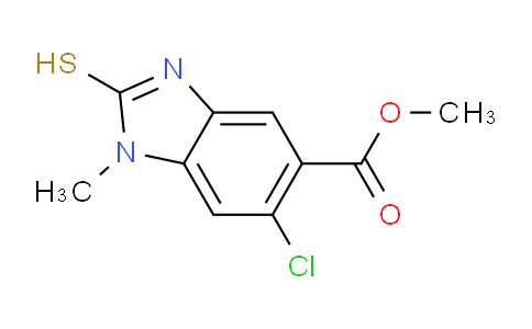 CAS No. 1446718-18-8, methyl 6-chloro-2-mercapto-1-methyl-1H-benzo[d]imidazole-5-carboxylate