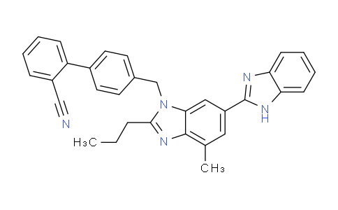 CAS No. 144702-57-8, 4'-((7'-methyl-2'-propyl-1H,3'H-[2,5'-bibenzo[d]imidazol]-3'-yl)methyl)-[1,1'-biphenyl]-2-carbonitrile