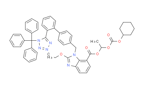 CAS No. 170791-09-0, 1-(((Cyclohexyloxy)carbonyl)oxy)ethyl 2-ethoxy-1-((2'-(1-trityl-1H-tetrazol-5-yl)-[1,1'-biphenyl]-4-yl)methyl)-1H-benzo[d]imidazole-7-carboxylate