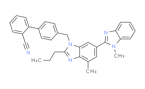 CAS No. 144702-27-2, 4'-((1,7'-dimethyl-2'-propyl-1H,3'H-[2,5'-bibenzo[d]imidazol]-3'-yl)methyl)-[1,1'-biphenyl]-2-carbonitrile