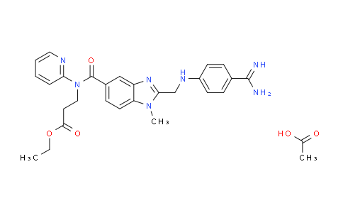 CAS No. 1188263-64-0, Ethyl 3-(2-(((4-carbamimidoylphenyl)amino)methyl)-1-methyl-N-(pyridin-2-yl)-1H-benzo[d]imidazole-5-carboxamido)propanoate acetate