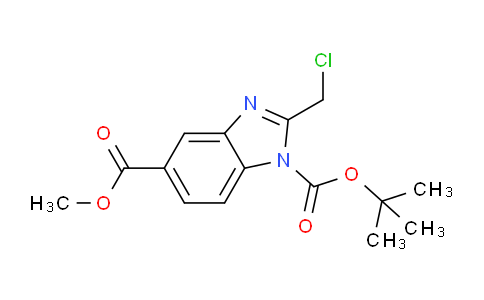 CAS No. 878026-13-2, 1-(tert-butyl) 5-methyl 2-(chloromethyl)-1H-benzo[d]imidazole-1,5-dicarboxylate