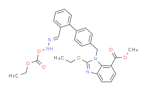 CAS No. 147404-82-8, methyl (E)-2-ethoxy-1-((2'-((2-((ethoxycarbonyl)oxy)hydrazono)methyl)-[1,1'-biphenyl]-4-yl)methyl)-1H-benzo[d]imidazole-7-carboxylate