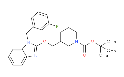 CAS No. 1420958-82-2, tert-butyl 3-(((1-(3-fluorobenzyl)-1H-benzo[d]imidazol-2-yl)oxy)methyl)piperidine-1-carboxylate